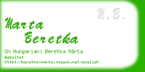 marta beretka business card