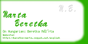 marta beretka business card